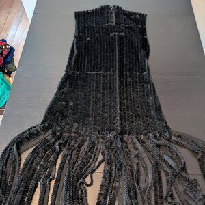 Black fuzzy fringe dress